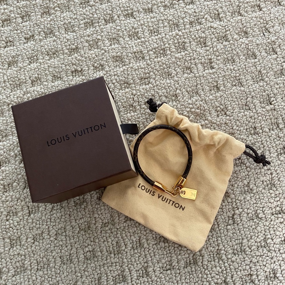 Authentic LOUIS VUITTON Monogram Canvas Luck It Bracelet